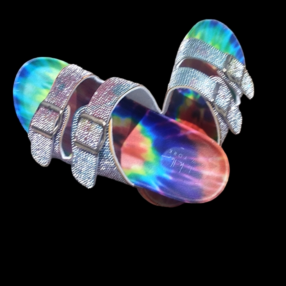 Nicole miller blingle tie dye Slide sandals